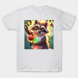 Cute Raccoon Drawing T-Shirt